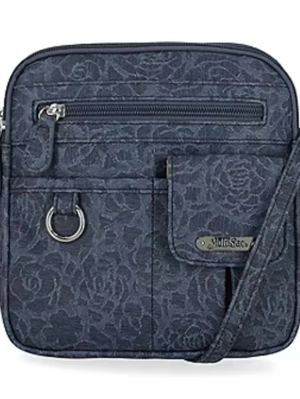 Navy Floral Crossbody Bag for Women/ Brand Multi Sac/ Color Dark Denim Blue